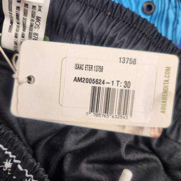 Agua Bendita Isaac Eter Boardshorts Swim Trunks Men Size 30 Blue NWT - Picture 5 of 6